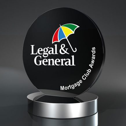 black acrylic circle award